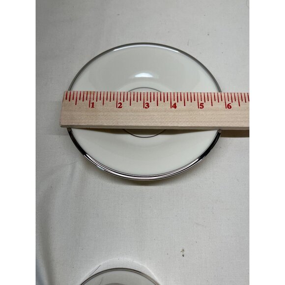 4 Lenox China Dimension Collection Solitaire Platinum Cup and Saucer Sets - Picture 6 of 9